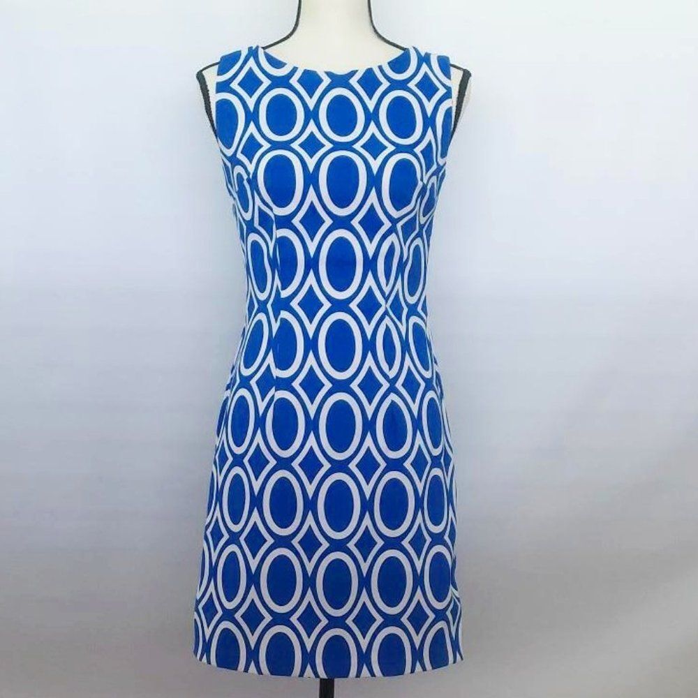 Alyx Women's Sleeveless Sheath Dress Blue & White Size 2